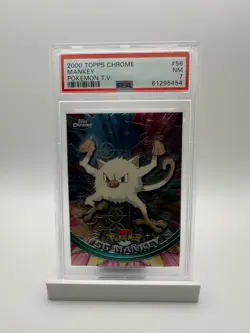 2000 Topps Chrome Pokemon HOLO #56 MANKEY PSA 7 - Image 1