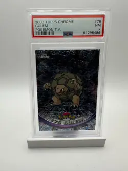2000 Topps Chrome Pokemon HOLO #76 GOLEM PSA 7 - Image 1