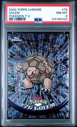 2000 TOPPS CHROME POKEMON T.V. #76 GOLEM PSA 8 - Image 1