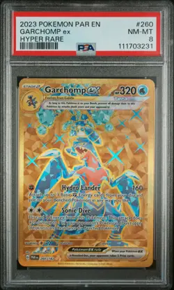 2023 POKEMON PAR EN-PARADOX RIFT HYPER RARE #260 GARCHOMP EX PSA 8 - Image 1