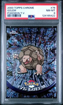 2000 TOPPS CHROME POKEMON T.V. #76 GOLEM PSA 8 - Image 1
