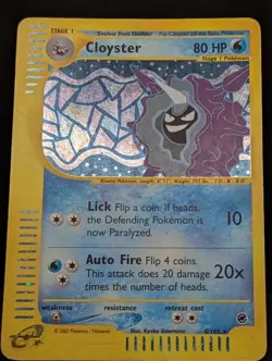 Cloyster 008/165 Expedition Base Set Holo Rare Pokemon TCG Nintendo e-reader MP+ - Image 3