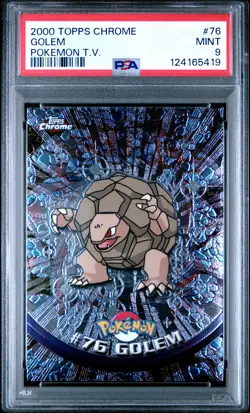 2000 TOPPS CHROME POKEMON T.V. #76 GOLEM PSA 9 - Image 1