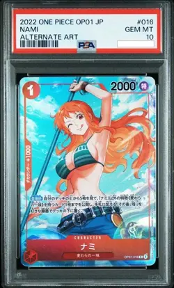 Nami One Piece Alternate Art 2022 Foil OP01 Romance Dawn R Japanese #016 PSA 10 - Image 1