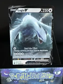 Pokemon Card Lugia V 138/195 Sword & Shield Silver Tempest Half Art Holo Rare NM - Image 1
