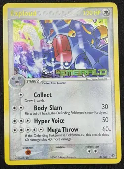 Exploud Reverse Holo 3/106 ex Emerald Stamped 2005 Pokemon Card MP - Image 1