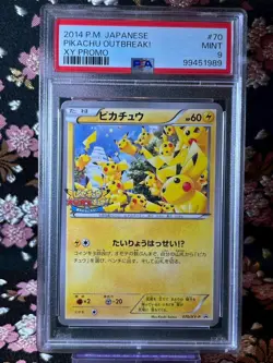 [PSA 9] Pikachu 070/XY-P 2014 Outbreak Promo XY Japanese Pokemon Card [MINT] - Image 1