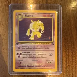 Pokemon Hypno Fossil 1st Edition Holo Rare Card 8/62 90 HP 1999 TCG - Image 1