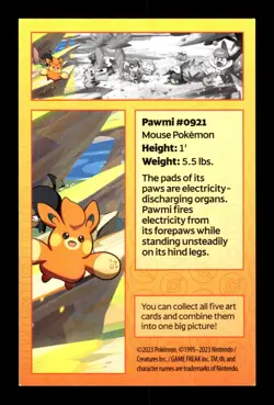 Pokemon Pawmi #0921 Mini Tin Art Card and Sticker Set - Image 2
