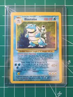 Pokemon TCG Base Set Blastoise Holo Card 2/102 LP/MP Condition - Image 1