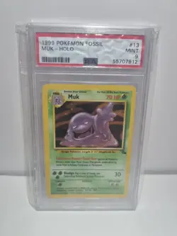 MUK HOLO 13/62 - FOSSIL 1999 POKEMON CARD - PSA 9 MINT - Image 1