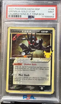 Pokemon Card English Greninja Star SWSH144 Promo Card PSA9 - Image 1