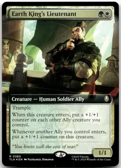 MTG Earth King's Lieutenant Extended Art Foil NM Avatar Last Airbender Magic 380 - Image 1