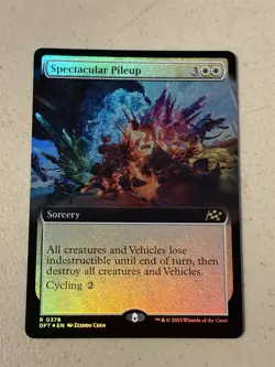 mtg borderless foil Spectacular Pileup board wipe, Aetherdrift, unplayed - Image 1