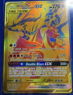 Pokemon TCG Reshiram & Charizard GX Tag Team SM247 Black Star Promo NM - Image 1