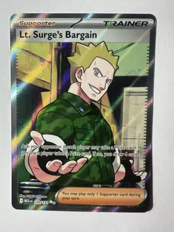 Pokemon Lt. Surge's Bargain Holo #170/132 ME01: Mega Evolution Near Mint - Image 1