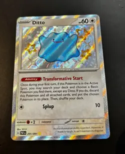 Pokemon Ditto 201/091 Baby Shiny Paldean Fates Scarlet & Violet NM Condition - Image 2