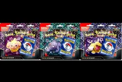 3 Pokemon TCG SV4.5 Paldean Fates Tech Sticker Collection Blister Sealed Bundle - Image 1