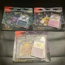 3 Pokemon TCG SV4.5 Paldean Fates Tech Sticker Collection Blister Sealed Bundle - Image 2
