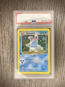 Azumarill PSA 8 Pokemon WOTC 2000 Neo Genesis 1st Edition #2 Double Swirls 🌀🌀 - Image 3