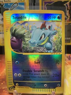 Pokemon TCG Totodile Expedition Reverse Holo 134/165 2002 WOTC Vintage DMG - Image 1