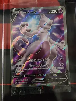 SEALED Lot of 2 Mewtwo V SWSH229 Black Star Promo Full Art Holo Pokemon GO 2022 - Image 3