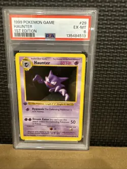 1999 Base Set 1st Edition Rare Haunter Pokemon PSA 6 29/102 - Image 1
