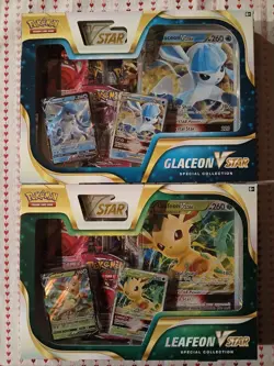 Pokemon Glaceon & Leafeon VSTAR Collection Box Lot ×2 Sealed (Minor BoxWear) - Image 1