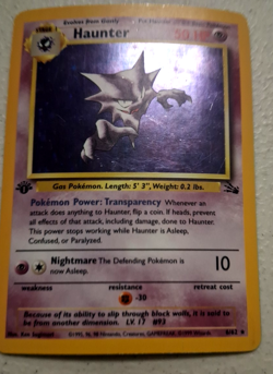 Pokemon Haunter 6/62 Fossil 1st Edition Holo MP Fast Ship - Image 2