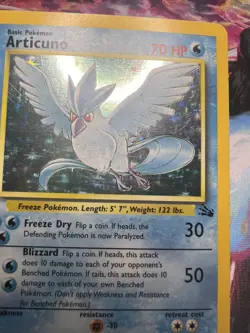 Pokemon FOSSIL SET UNLIMITED HOLO RARE ARTICUNO 2/62 (LP) - Image 3