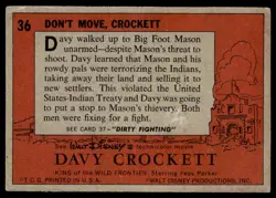 1956 TOPPS DAVEY C ROCKETT DON'T MOVE, CROCKET #36 - Image 2