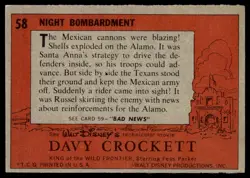 1956 TOPPS DAVEY C ROCKETT NIGHT BOMBARDMENT #58 - Image 2