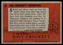 1956 TOPPS DAVEY C ROCKETT COL, CROCKETT REPORTING #51 - Image 2