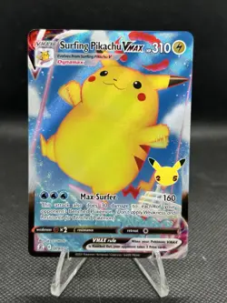 2021 Pokemon SWSH Celebrations Surfing Pikachu VMAX #009/025 - Image 1