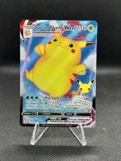 2021 Pokemon SWSH Celebrations Surfing Pikachu VMAX #009/025 - Image 2