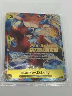 Monkey D. Luffy P-036 Pre-Release Winner Promo One Piece Card Game (SEALED) - Image 2