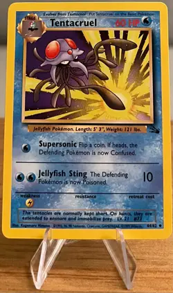 Tentacruel #73 Non-Holo Pokemon Card Near Mint 44/62 Uncommon Fossil Set 1999 - Image 3