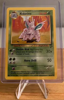 Nidorino #33 Non-Holographic Pokemon Card LP - 54/130 Base Set 2 Uncommon 2000 - Image 1