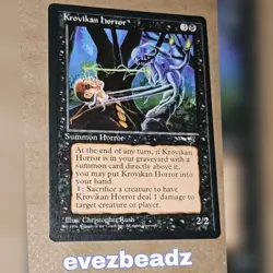 EvezBeadz Krovikan Horror MTG Ice Age 1996 Black Creature Horror Vintage Card - Image 1
