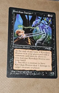 EvezBeadz Krovikan Horror MTG Ice Age 1996 Black Creature Horror Vintage Card - Image 2
