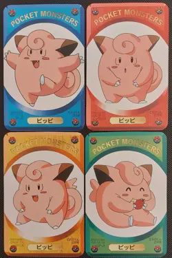 4 X Vintage Clefairy Pokemon Televi-Kun Promo Game Cards - Image 1