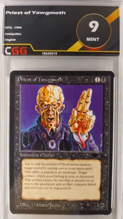 Priest of Yawgmoth CGG 9 MINT MTG ANTIQUITIES 18640019 - Image 1
