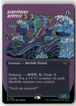 Mindspring Merfolk (Borderless) 335 Foil Near Mint MTG Aetherdrift Magic - Image 1
