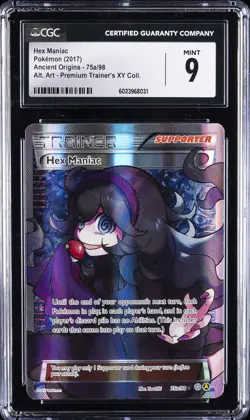 2017 POKEMON ANCIENT ORIGINS ALT. ART - PREM TRAINER'S XY COLL HEX MANIAC CGC 9 - Image 1