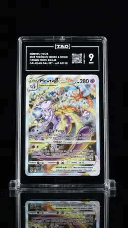 Mewtwo VSTAR Pokemon SWSH Cron Zenith GG44 Galarian Gallery Alt Art UR TAG 9 - Image 1