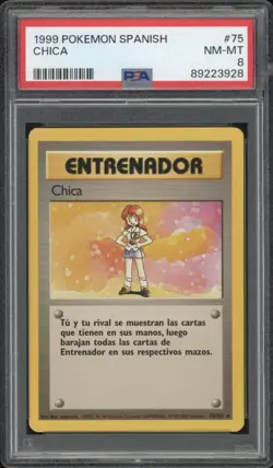 1999 Pokemon SPANISH Unlimited Base Set Chica-Lass 75/102 PSA 8 NM-MT - Image 1