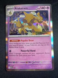 Alakazam Pokemon MEP Promo 003 (Prerelease) [Staff] NM - Image 1