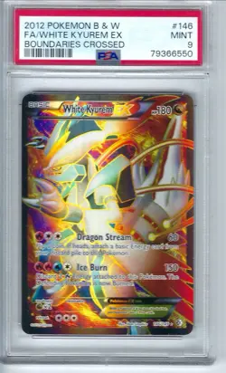 2012 Pokemon Full Art White Kyurem EX Boundaries Crossed PSA 9 - Image 1