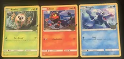 Pokemon First Partner JUMBO Alola Starters Litten Rowlet Popplio x3 NM - Image 1