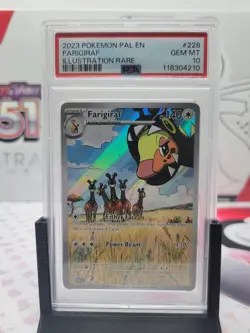 2023 Pokemon Farigiraf 228/193 Sv02: Paldea Evolved Holo PSA 10 Low Pop! - Image 1